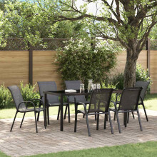 Berkfield Stackable Garden Chairs 6 pcs Black Textilene Fabric