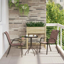 Berkfield Stackable Garden Chairs 2 pcs Brown Textilene Fabric