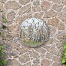 Berkfield Garden Mirror Sand 40x3 cm Iron Round for Outdoor Use