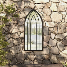 Berkfield Garden Mirror Black 100x45 cm Iron for Outdoor Use
