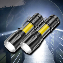 Donemore LED-Taschenlampe, 1000 Lumen, leistungsstark, wiederaufladbar, 4 Leuchtmodi, Zoomfunktion, taktische Lampe für Notfälle,
