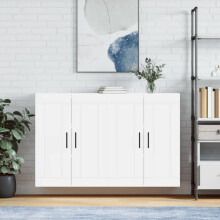 Berkfield Wall Mounted Cabinets 2 pcs White Engineered Wood