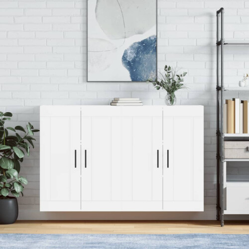 Berkfield Wall Mounted Cabinets 2 pcs White Engineered Wood
