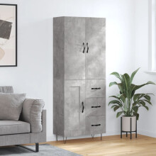 Berkfield Highboard Concrete Grey 69.5x34x180 cm Engineered Wood