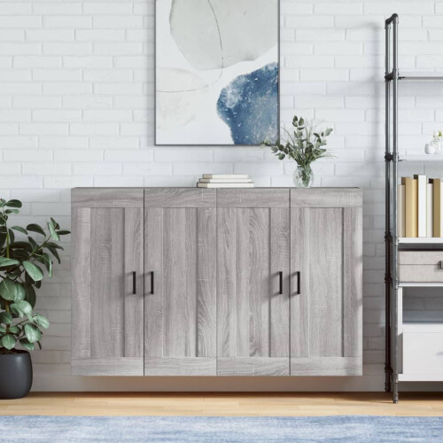 Berkfield Wall Mounted Cabinets 2 pcs Grey Sonoma Engineered Wood