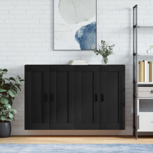 Berkfield Wall Mounted Cabinets 2 pcs Black Engineered Wood