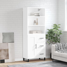 Berkfield Highboard White 69.5x34x180 cm Engineered Wood