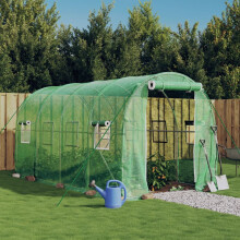 Berkfield Greenhouse with Steel Frame Green 8 m 4x2x2 m