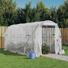 Berkfield Greenhouse with Steel Frame White 8 m 4x2x2 m