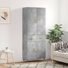 Berkfield Highboard Concrete Grey 69.5x34x180 cm Engineered Wood