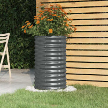 Berkfield Garden Planter Galvanised Steel 40x40x68 cm Anthracite