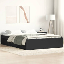 Berkfield Bed Frame without Mattress Black 150x200 cm King Size King Size