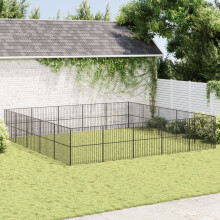Berkfield Dog Playpen 20 Panels Black Galvanised Steel