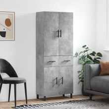 Berkfield Highboard Concrete Grey 69.5x34x180 cm Engineered Wood