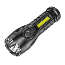 Oppladbar LED-lommelykt, 3 moduser med COB-arbeidslys, IPX5, vanntett håndholdt lys for camping, fotturer, nødsituasjoner