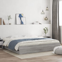 Berkfield Bed Frame with Drawers without Mattress Grey Sonoma 180x200 cm Super King
