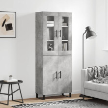 Berkfield Highboard Concrete Grey 69.5x34x180 cm Engineered Wood