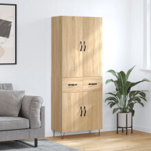 Berkfield Highboard Sonoma Oak 69.5x34x180 cm Engineered Wood