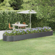 Berkfield Garden Raised Bed Galvanised Steel 396x100x36 cm Anthracite