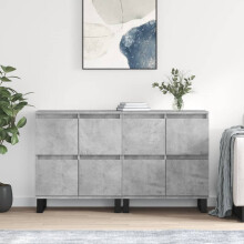 Berkfield Sideboards 2 pcs Concrete Grey Engineered Wood