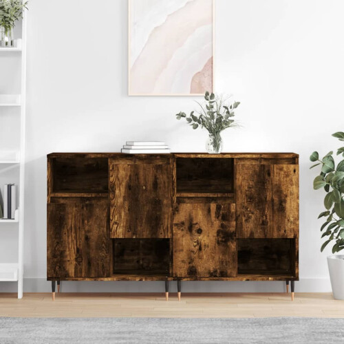 Berkfield Sideboards 2 pcs Smoked Oak Engineered Wood