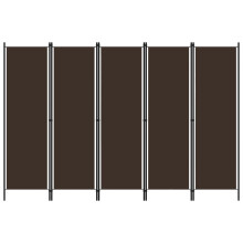 Berkfield 5-Panel Room Divider Brown 250x180 cm