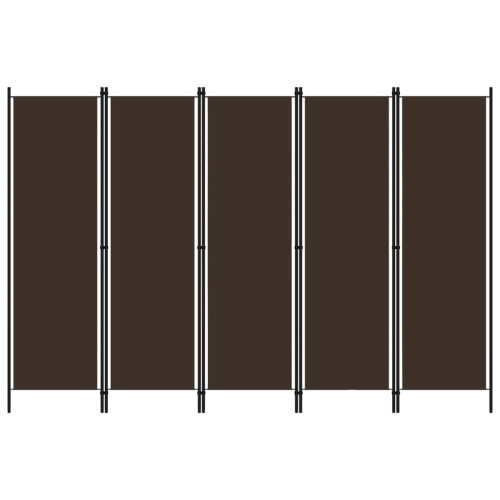Berkfield 5-Panel Room Divider Brown 250x180 cm