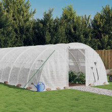 Berkfield Greenhouse with Steel Frame White 56 m 14x4x2 m