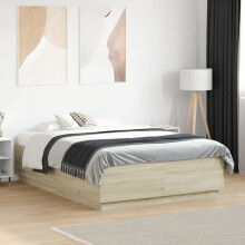 Berkfield Bed Frame without Mattress Sonoma Oak 120x190 cm Small Double