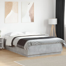 Berkfield Bed Frame without Mattress Concrete Grey 150x200 cm King Size