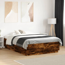 Berkfield Bed Frame without Mattress Smoked Oak 120x190 cm Small Double