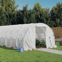Berkfield Greenhouse with Steel Frame White 48 m 16x3x2 m