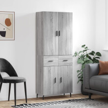 Berkfield Highboard Grey Sonoma 69.5x34x180 cm Engineered Wood
