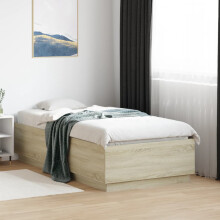Berkfield Bed Frame without Mattress Sonoma Oak 75x190 cm Small Single