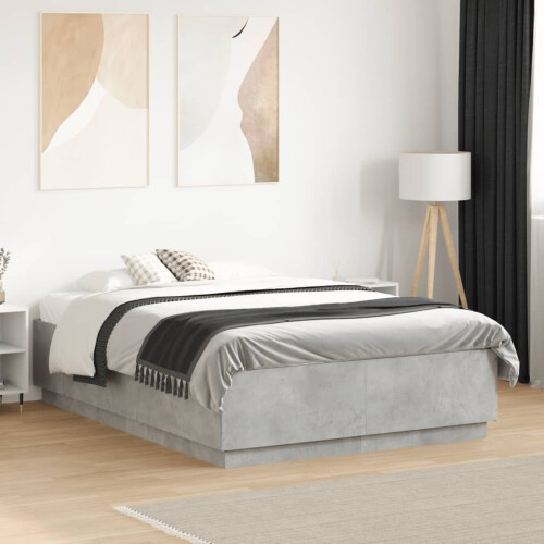 Berkfield Bed Frame without Mattress Concrete Grey 120x190 cm Small Double
