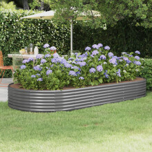 Berkfield Garden Raised Bed Galvanised Steel 296x140x36 cm Grey