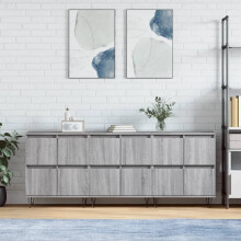 Berkfield Sideboards 3 pcs Grey Sonoma Engineered Wood