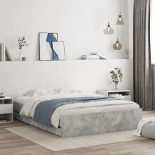 Berkfield Bed Frame with Drawers without Mattress Concrete Grey 150x200 cm King Size