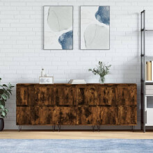 Berkfield Sideboards 3 pcs Smoked Oak Engineered Wood