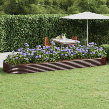 Berkfield Garden Raised Bed Galvanised Steel 450x140x36 cm Brown