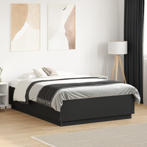Berkfield Bed Frame without Mattress Black 135x190 cm Double
