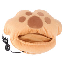 hengzirui Scaldagatto USB a forma di zampa di gatto in peluche - Scaldagante invernale ricaricabile (kaki)