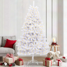 Berkfield Artificial Christmas Tree White 210 cm PVC and Metal