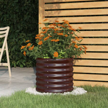Berkfield Garden Planter Galvanised Steel 40x40x36 cm Brown