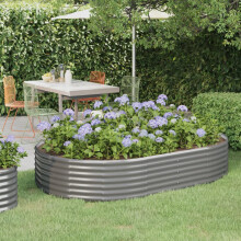 Berkfield Garden Raised Bed Galvanised Steel 214x140x36 cm Grey
