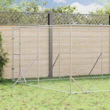 Berkfield Outdoor Dog Kennel Silver 4x8x2 m Galvanised Steel