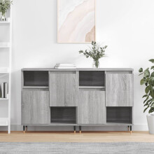 Berkfield Sideboards 2 pcs Grey Sonoma Engineered Wood