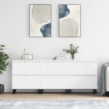 Berkfield Sideboards 3 pcs White Engineered Wood