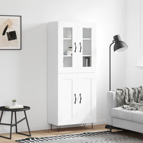 Berkfield Highboard White 69.5x34x180 cm Engineered Wood