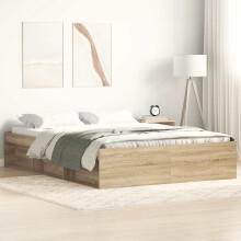 Berkfield Bed Frame without Mattress Sonoma Oak 120x190 cm Small Double Small Double